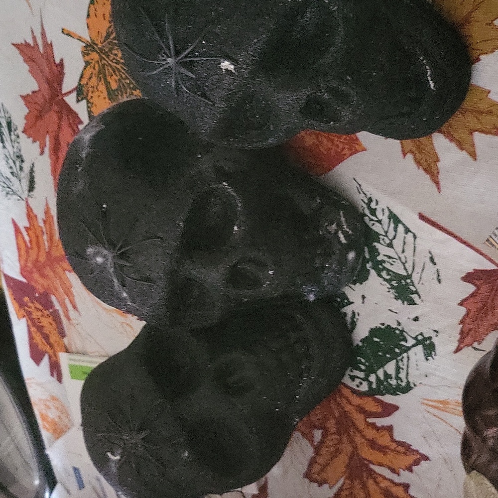 Bundle of three Black glitter Skull head